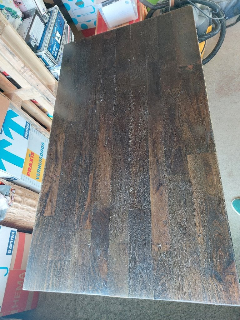 Eettafel 140x80 cm, Wengé (uniek) met tafelzeil, Huis en Inrichting, Ophalen, Gebruikt, 100 tot 150 cm, 50 tot 100 cm