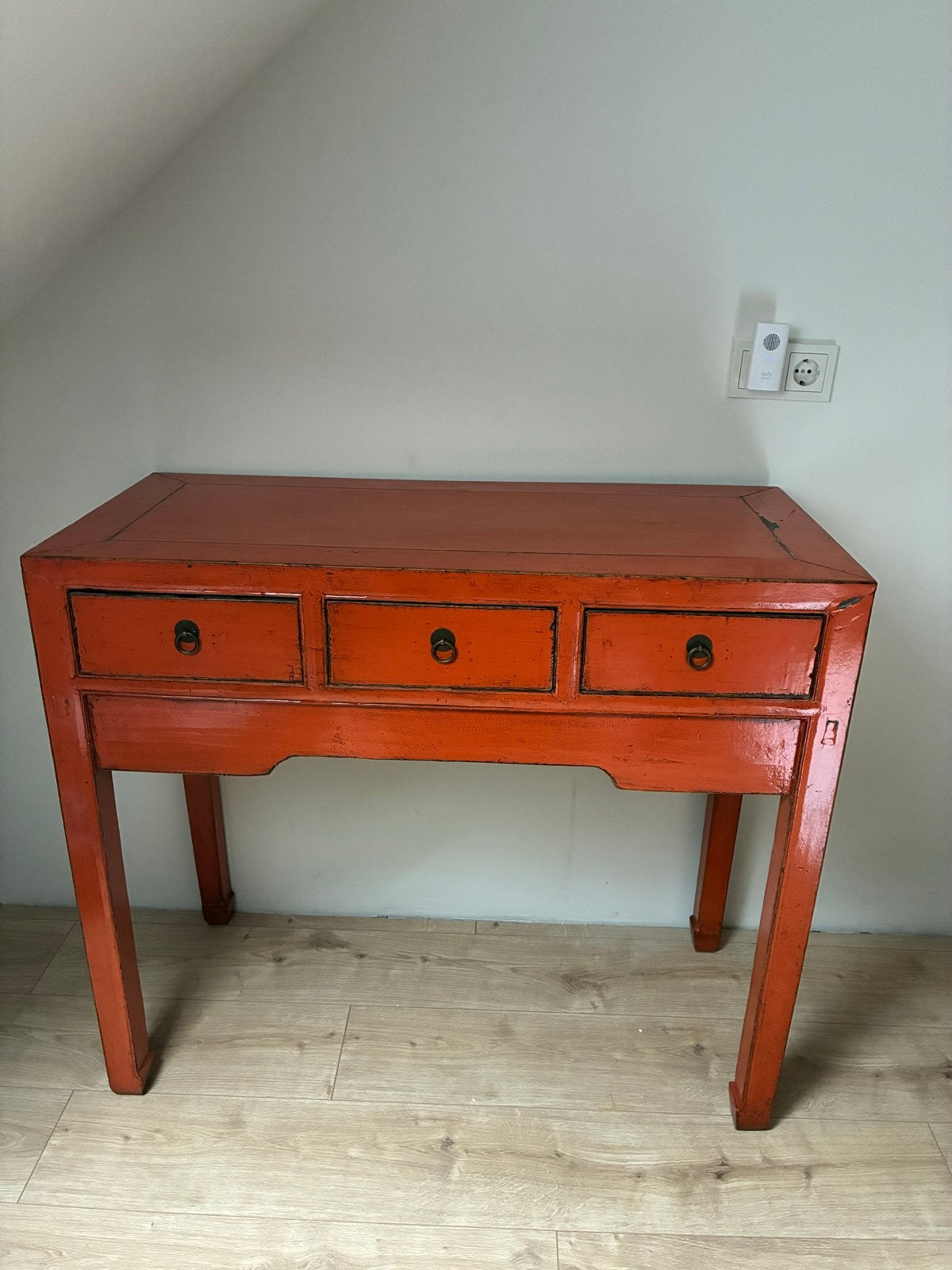 Rood/oranje wandkast met 3 lades, Huis en Inrichting, Kasten | Wandmeubels, Ophalen, Zo goed als nieuw, Minder dan 150 cm, Minder dan 100 cm