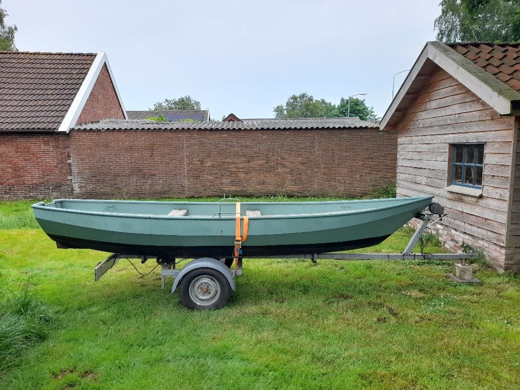 punter met trailer/roeiboot/motorboot., Overige merken, Overige motortypen, Gebruikt, 5 m