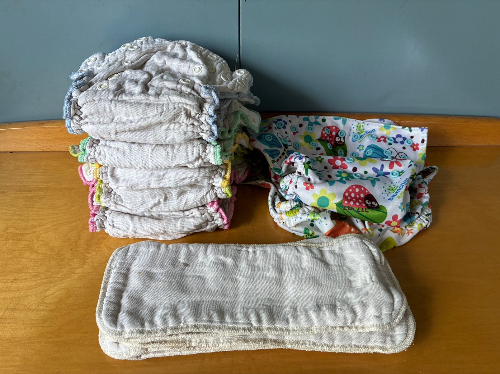 5 wasbare luiers, Blumchen one size, Ophalen of Verzenden, Gebruikt, Jongetje of Meisje