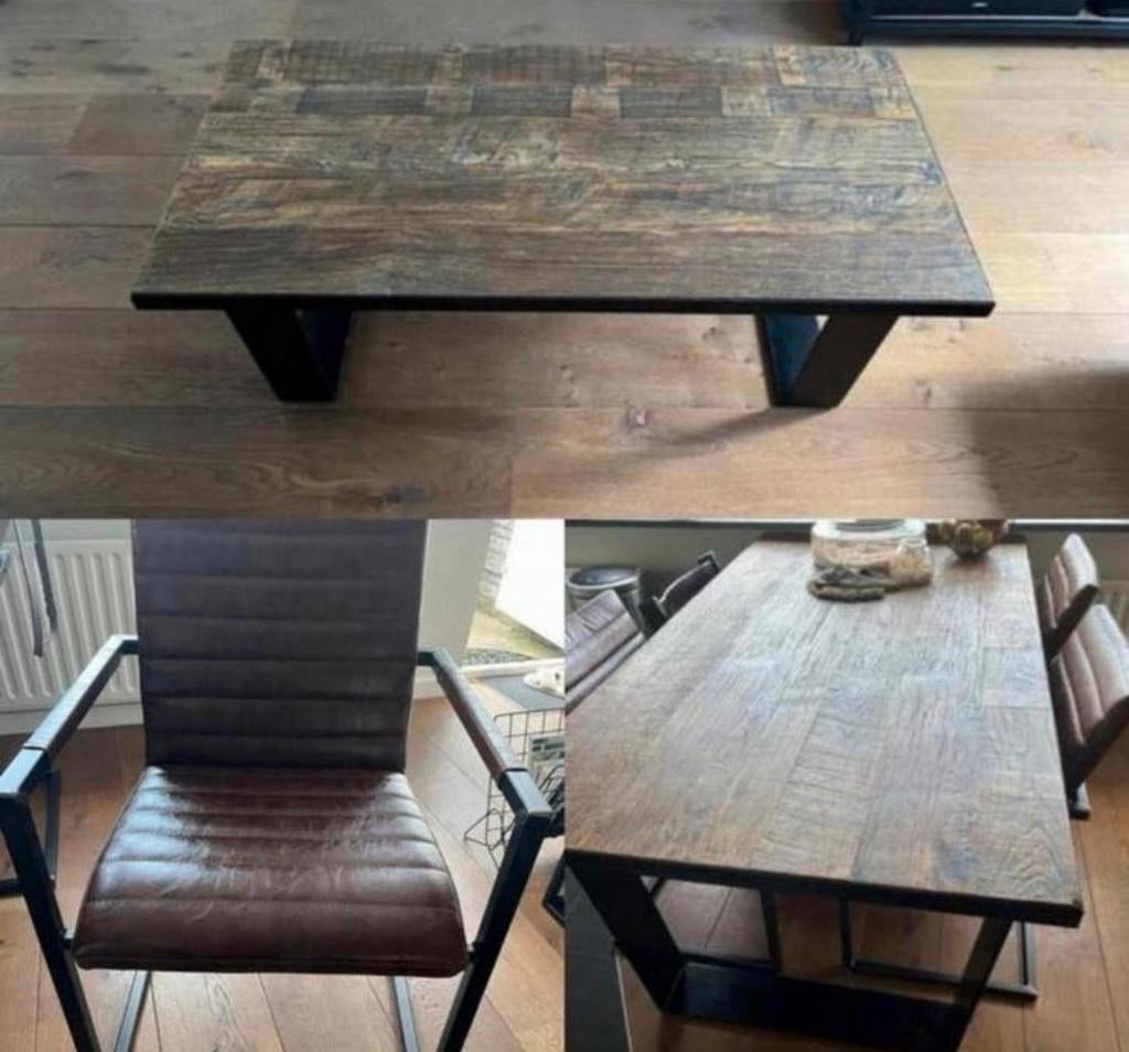 Goossens salontafel, eettafel en 3 eetkamerstoelen, Ophalen, Zo goed als nieuw