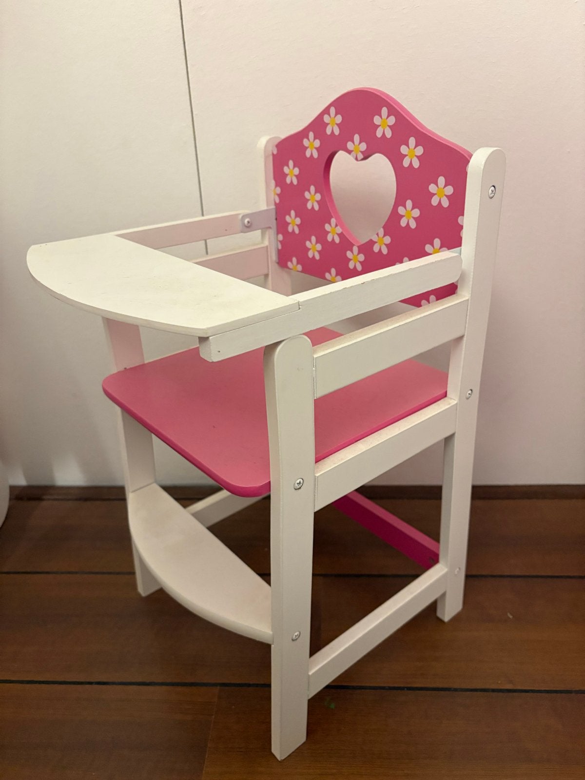 Leuke roze witte poppenstoel 50cm, Kinderen en Baby's, Ophalen, Gebruikt, Babypop