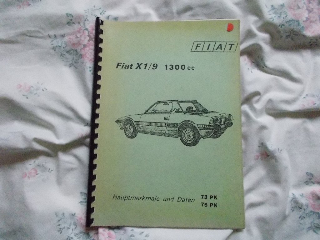 Fiat x1/9 Techn.Daten Boek, Onbekend, Ophalen of Verzenden, Zo goed als nieuw, Overige merken