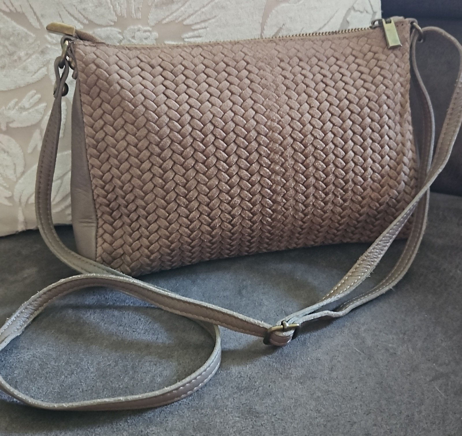 crossbody tas echt leer genuine leather borse in pelle, Ophalen of Verzenden, Schoudertasje