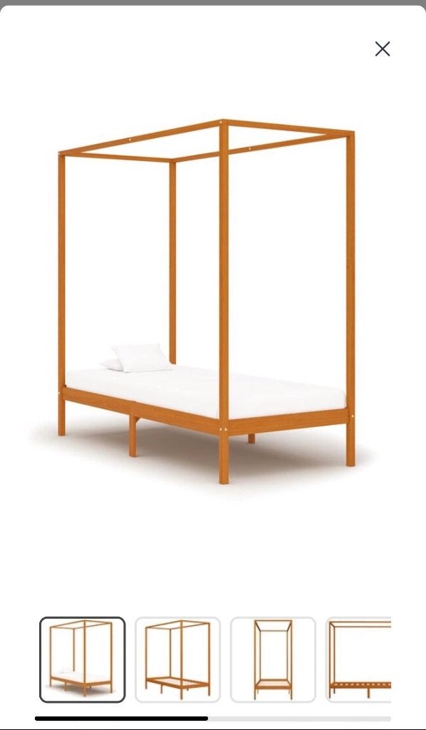 Hemelbed 140/200, Huis en Inrichting, Gebruikt, Tweepersoons, 200 cm, Hout