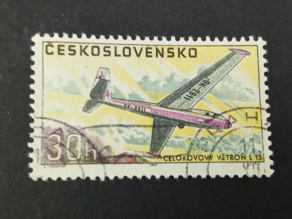 Tsjeslowakije 144 - vliegtuig, Verzenden, Gestempeld, Vliegtuigen