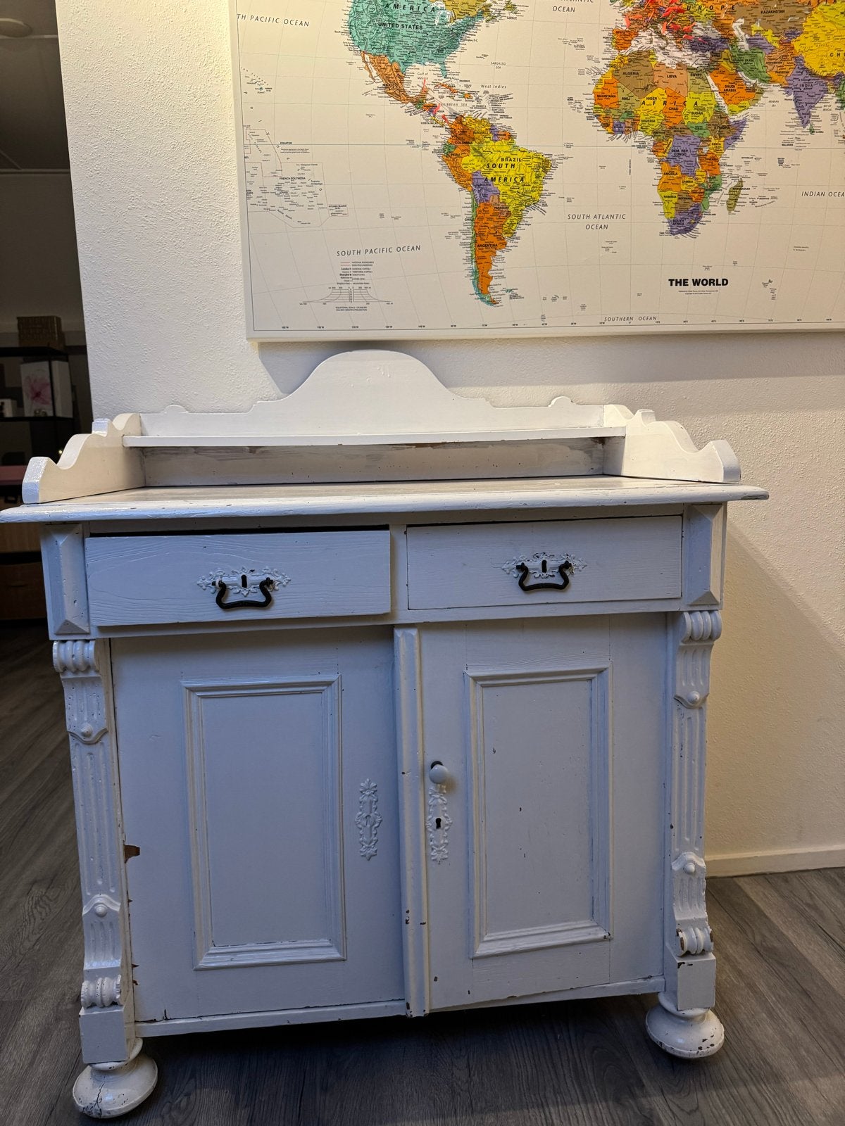 Grenen commode met lades en deuren, Ophalen