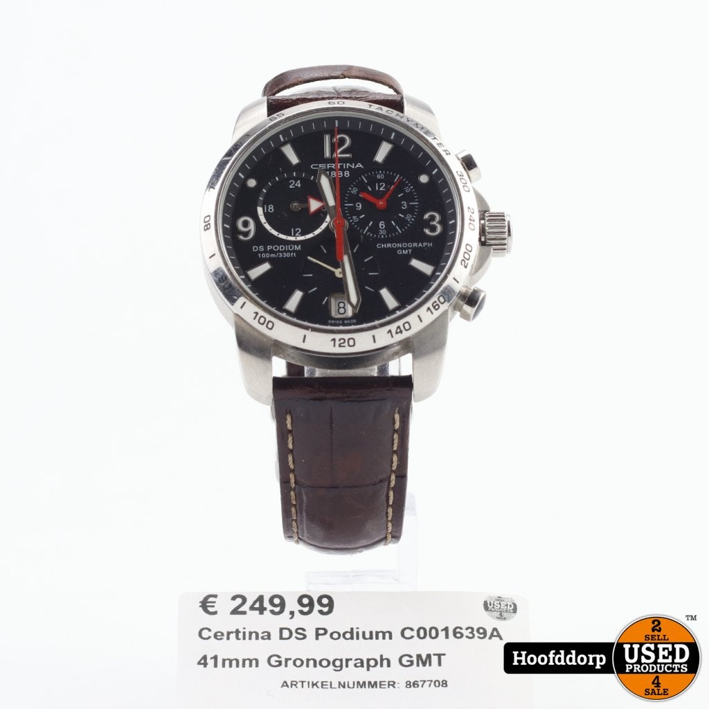 Certina DS Podium C001639A 41mm Gronograph GMT, Flex Ltd., Gebruikt, https://flex.com/contact-us, Nobelstraat 10, 5807 GA Oostrum LB, Limburg, Nederland