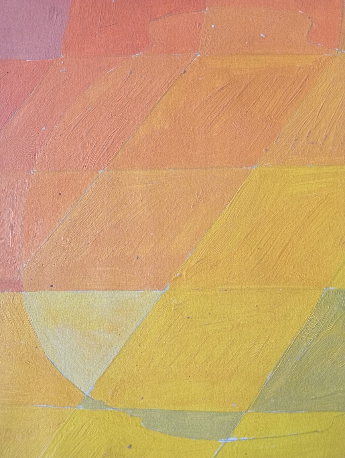Gouache olieverf op papier Kubisme jaren 90, Ophalen of Verzenden