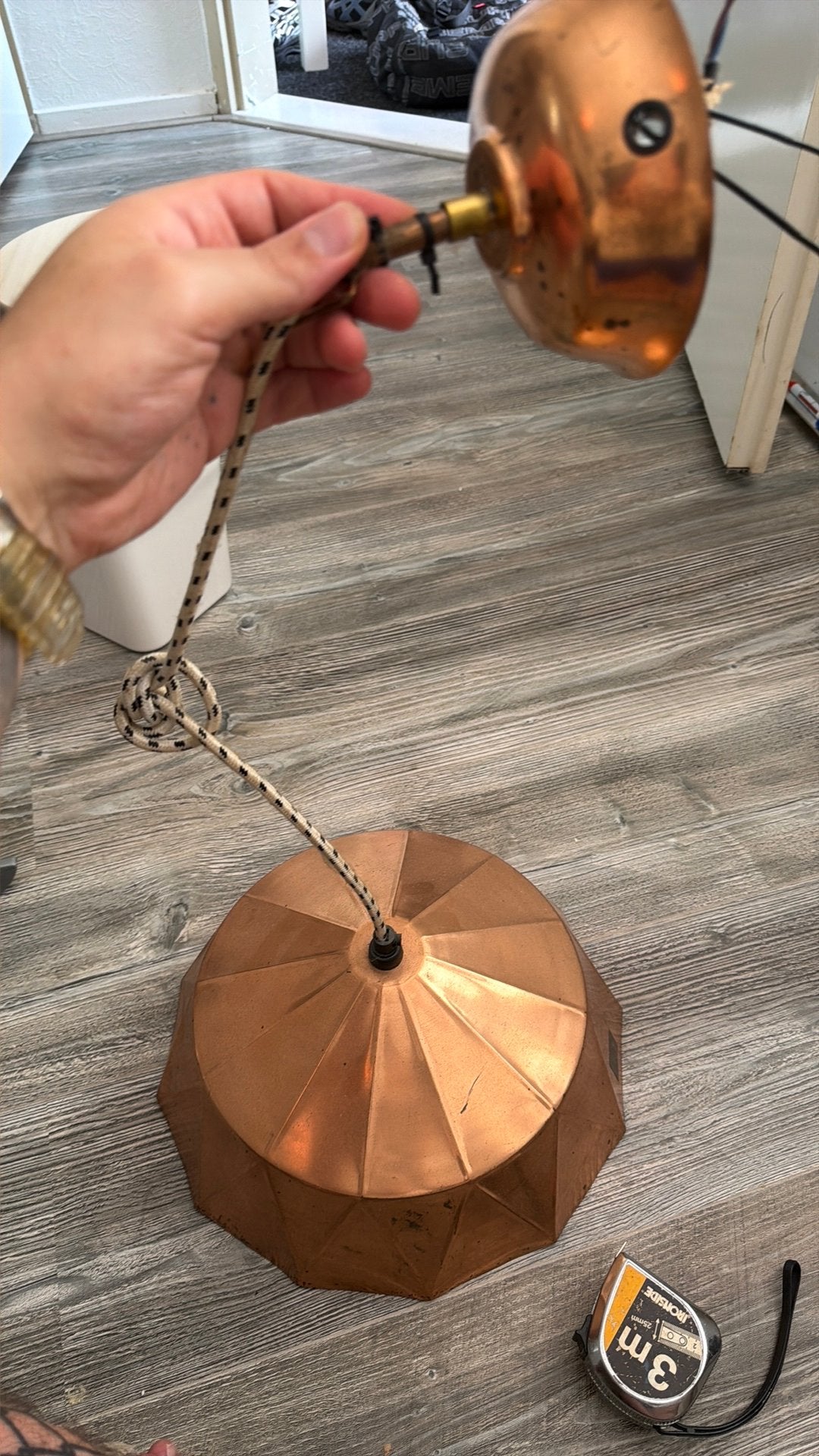HK Living koperen design hanglamp, model niet meer leverbaar, Ophalen of Verzenden, Zo goed als nieuw