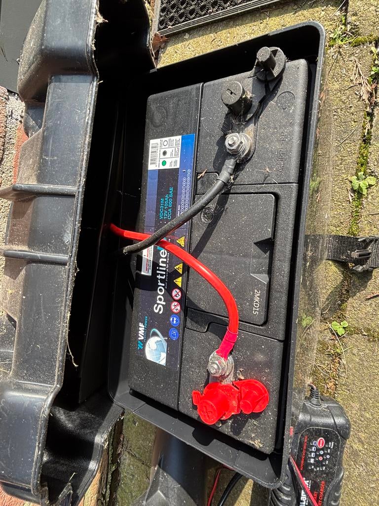 Minn Kota elektromotor, accu en acculader set, Watersport en Boten, Ophalen of Verzenden, Gebruikt, Motor en Techniek