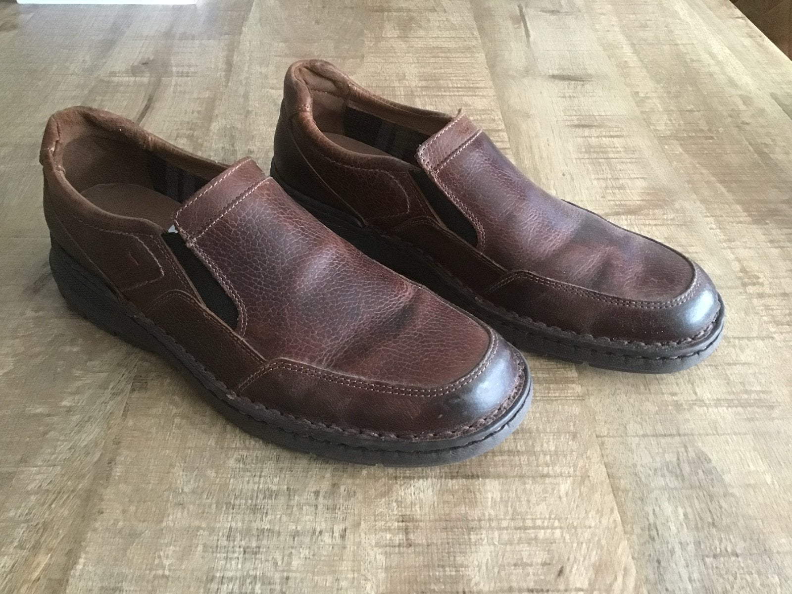 Hush Puppies bruine leren loafers / instappers - Maat 45, Ophalen of Verzenden, Gedragen, Bruin, Loafers