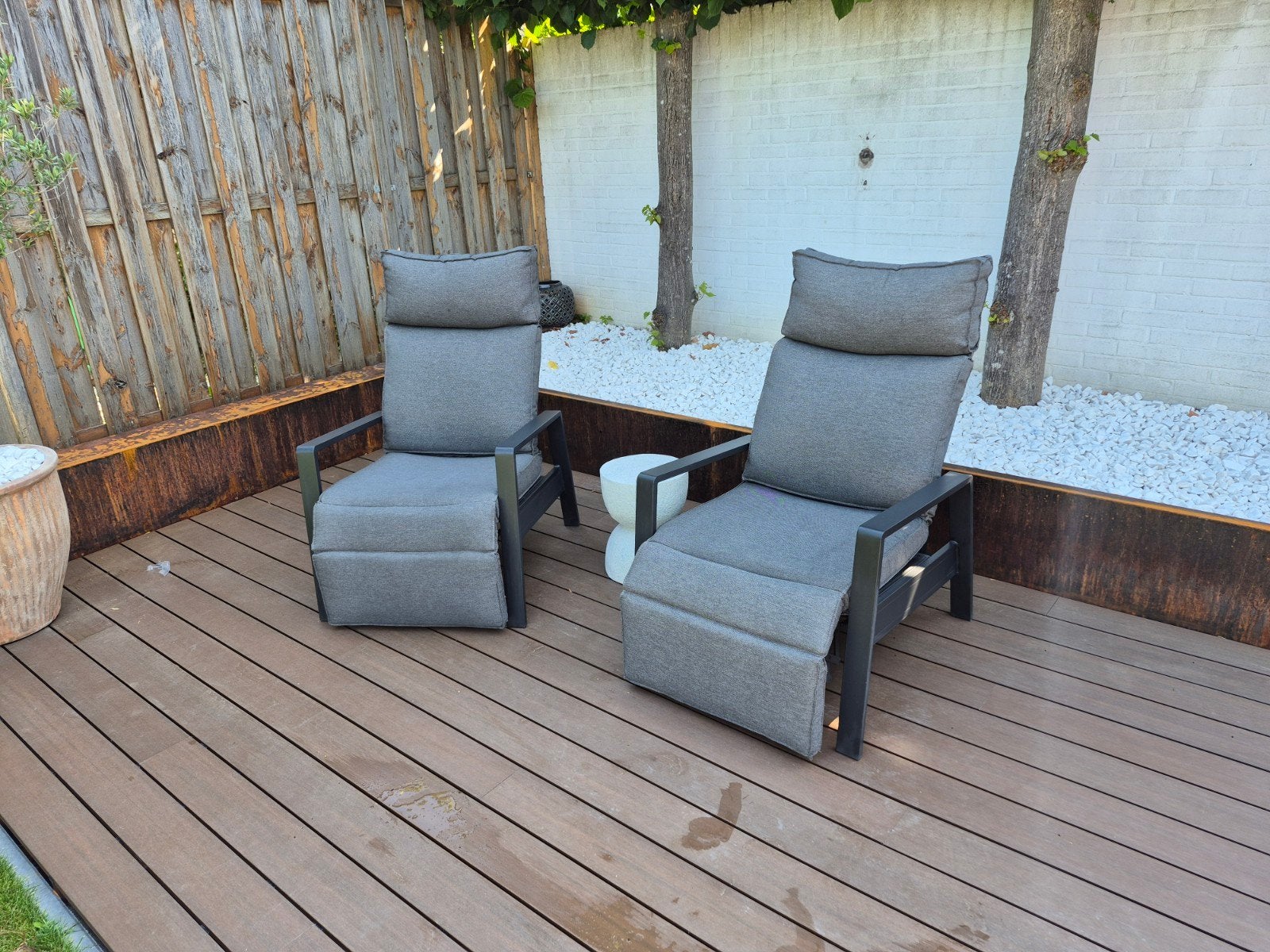 Comfortabele tuinstoelen met verstelbare rugleuning, Ophalen of Verzenden, Zo goed als nieuw, Aluminium, Verstelbaar