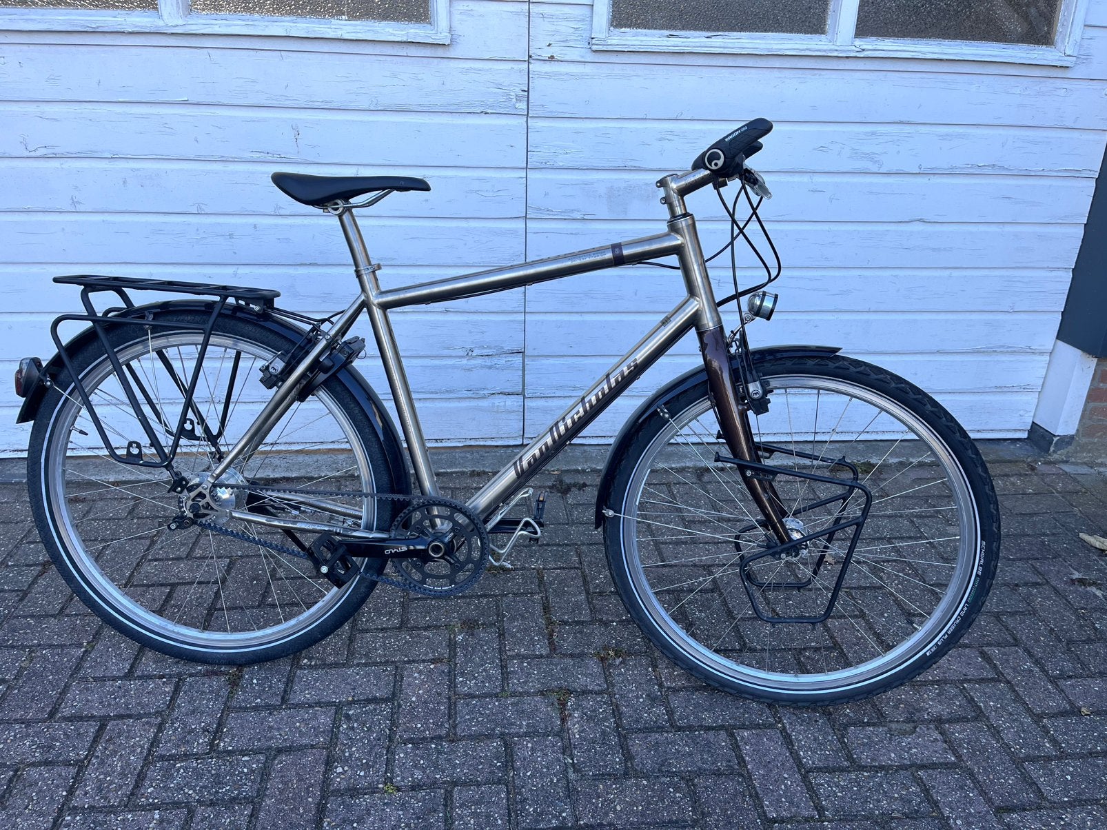 Titanium fiets Van Nicholas Pioneer, Fietsen en Brommers, 28 inch, Gebruikt, 10 tot 15 versnellingen, Velgrem