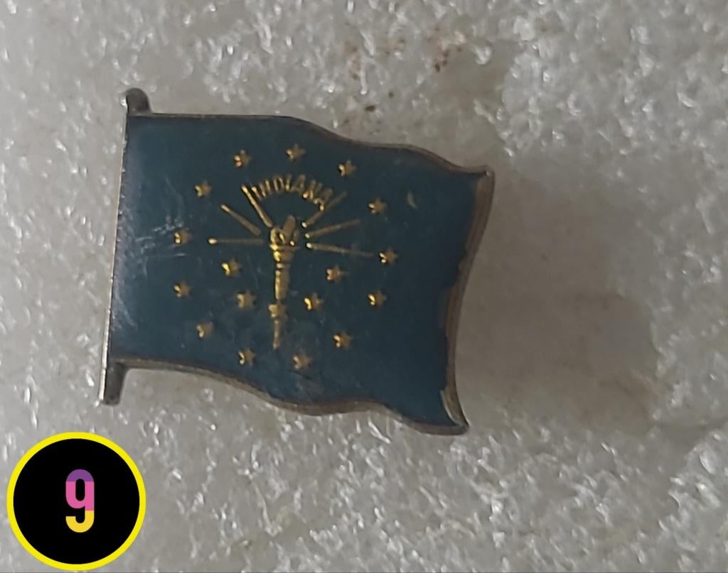 Vintage Indiana Vlag Pin - Amerikaanse Staat Verzamelobject, Verzenden