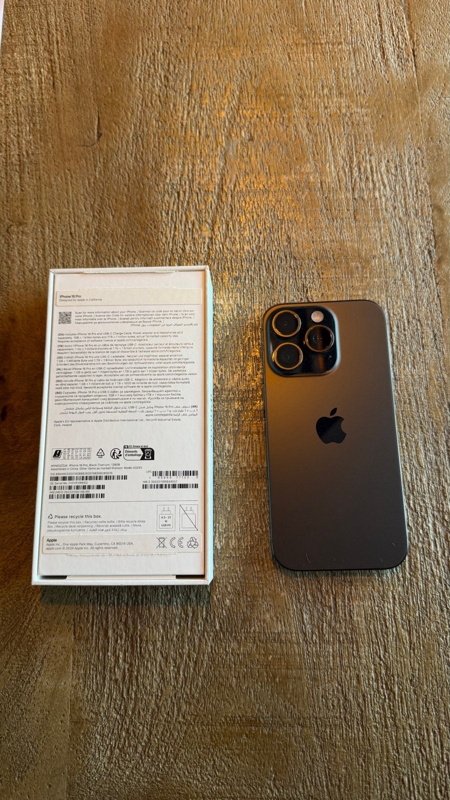 iPhone 16 Pro 128GB Black Titanium - Onbeschadigd, Telecommunicatie, 128 GB, Zwart, Zo goed als nieuw, Zonder simlock