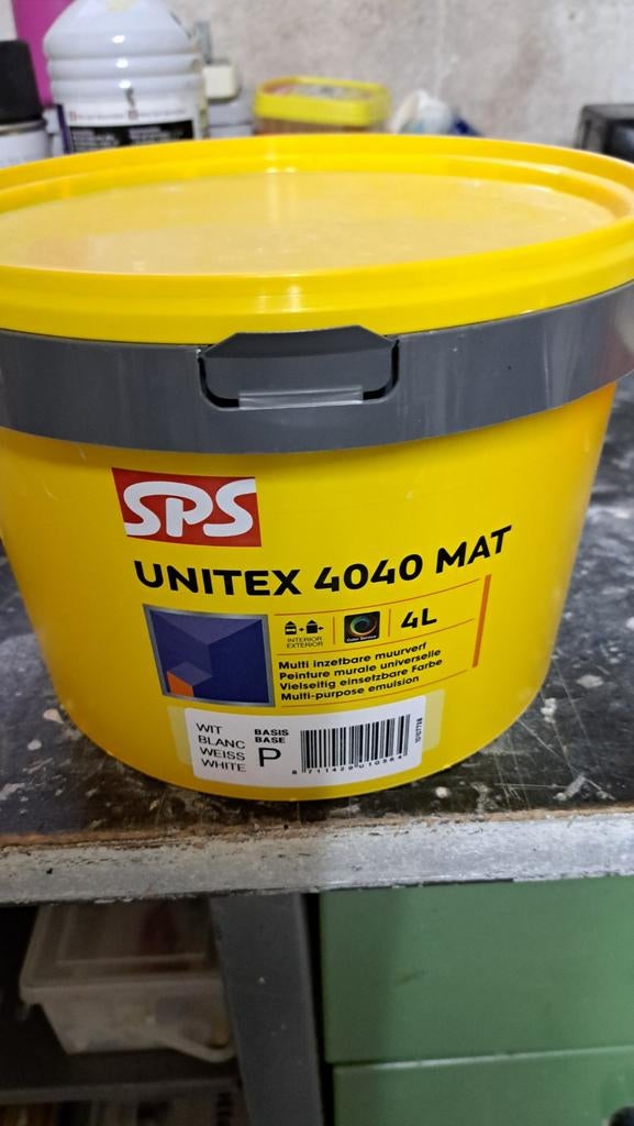 Sps unitex mat muurverf gemengd in Silver Moss., Ophalen, Nieuw