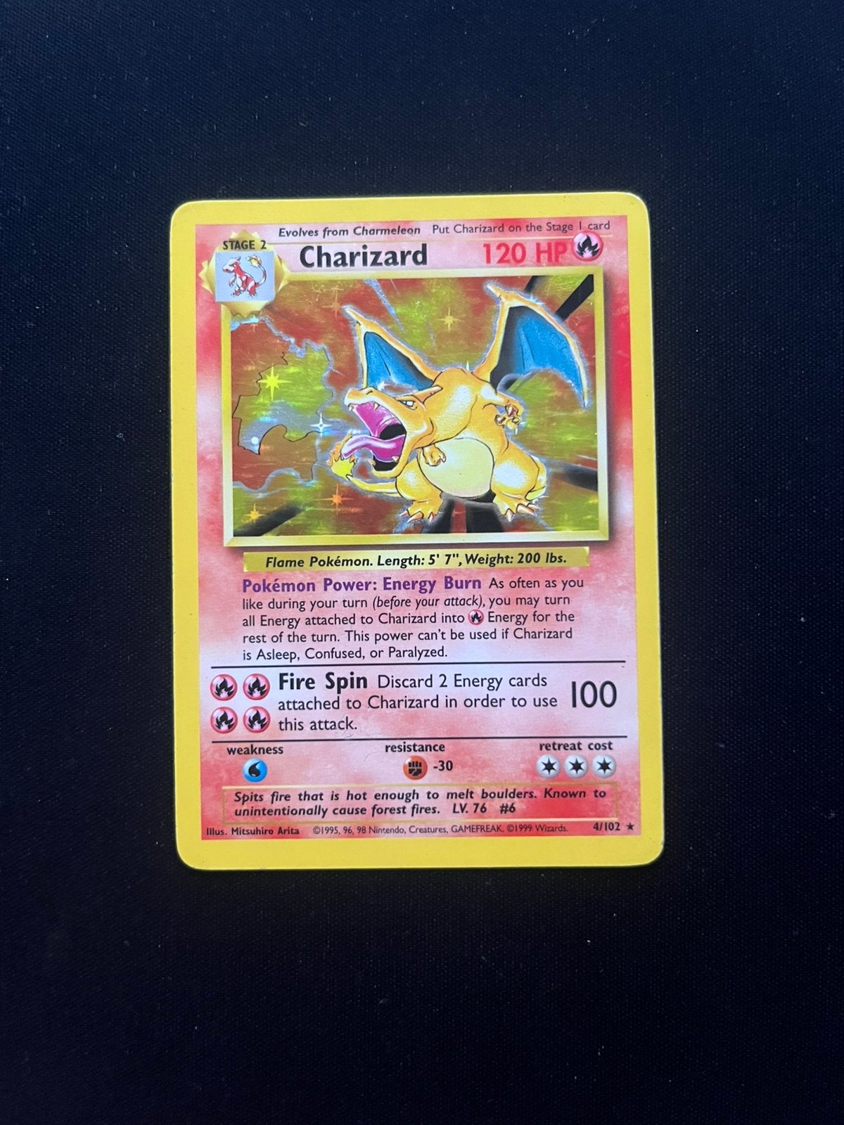 Charizard #4 Base Set, Ophalen, Gebruikt
