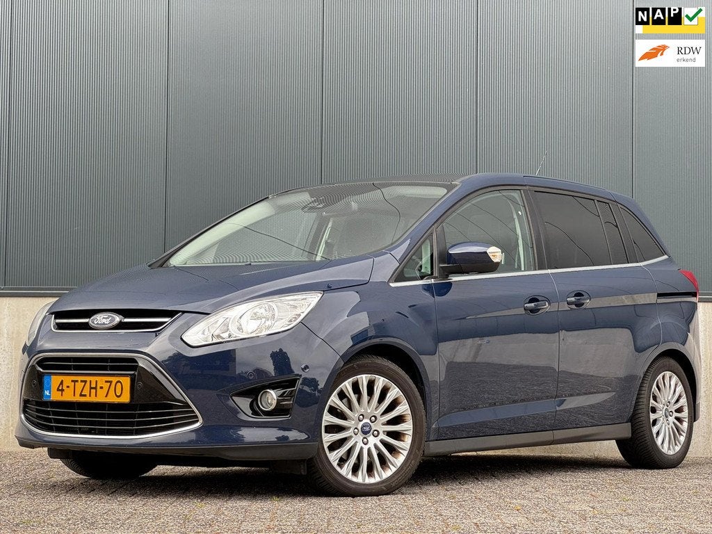 Ford Grand C-Max 1.0 Edition Plus|PANO|NAVI|TREKHAAK|PSENSOR, Auto's, Ford, 125 pk, Gebruikt, Blauw, Origineel Nederlands