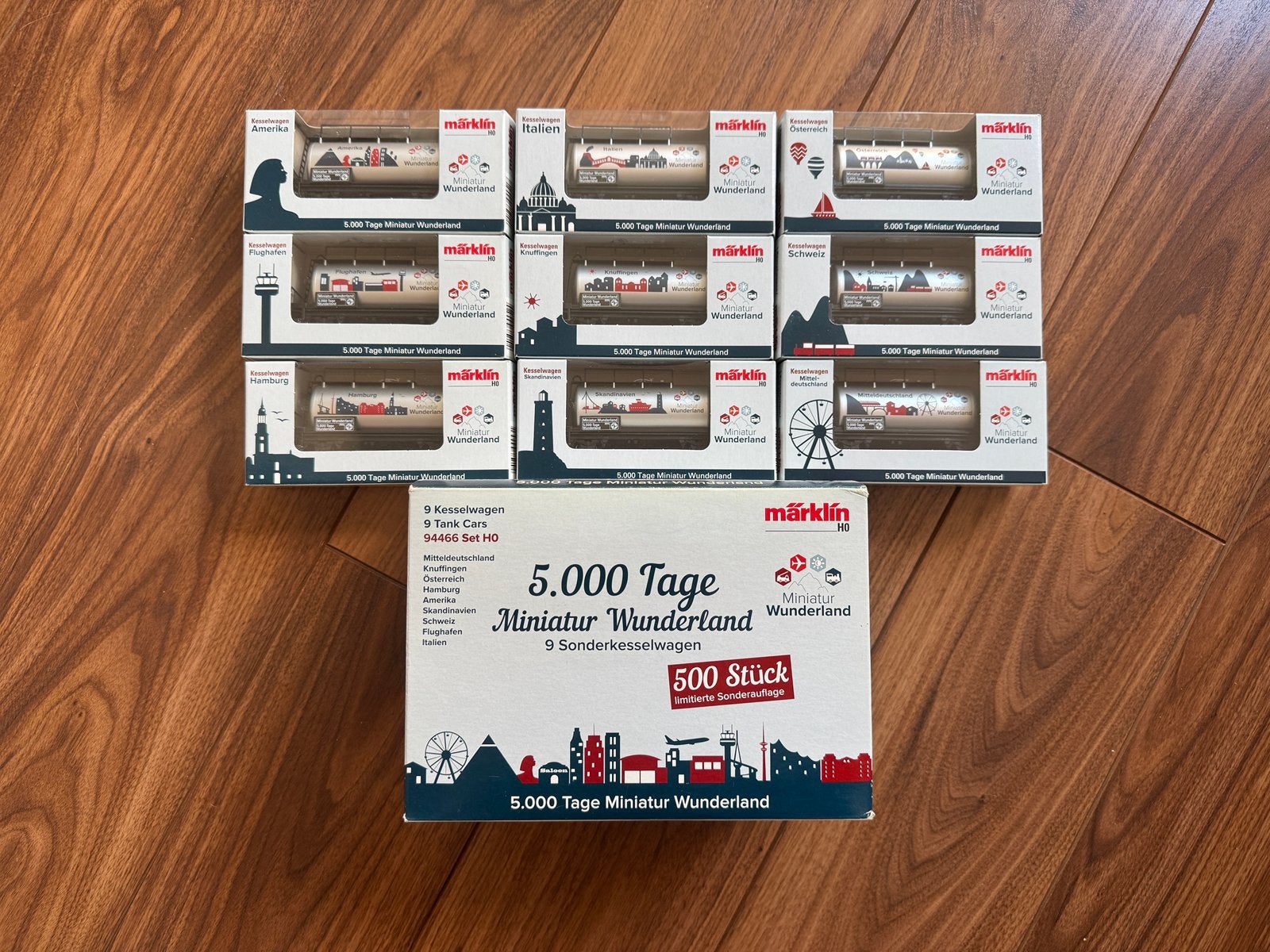 🚂 Marklin 94466 Miniatur Wunderland 9-delige ketelwagenset, Wisselstroom, Wagon, Ophalen of Verzenden, Zo goed als nieuw