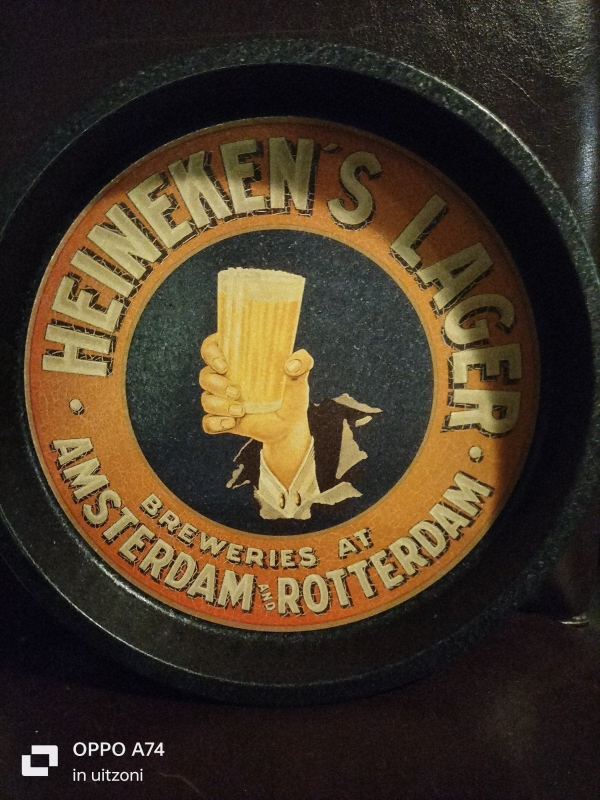 Vintage Heineken's Lager dienblad - Amsterdam & Rotterdam, Verzamelen, Ophalen of Verzenden, Gebruikt, Overige typen, Heineken