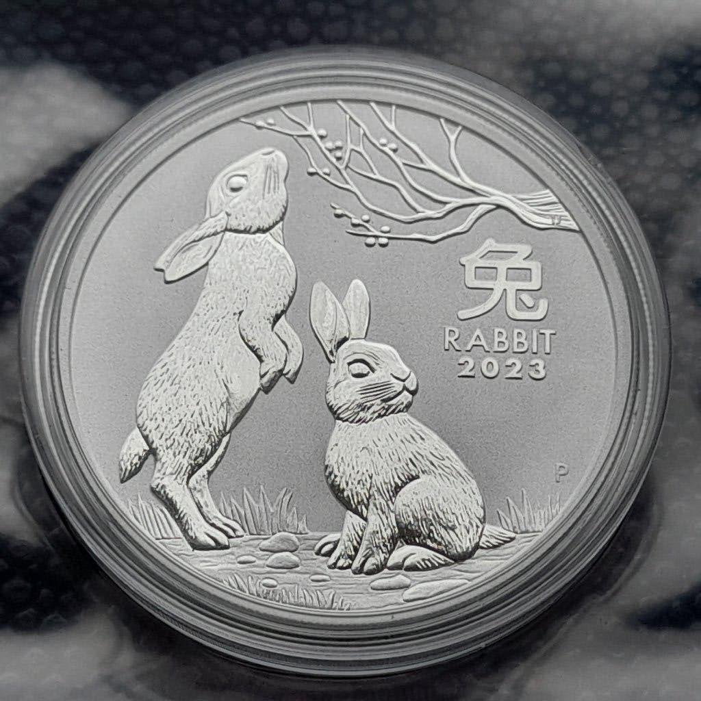 2023 Lunar III Rabbit 1 oz zilver, Ophalen of Verzenden, Zilver
