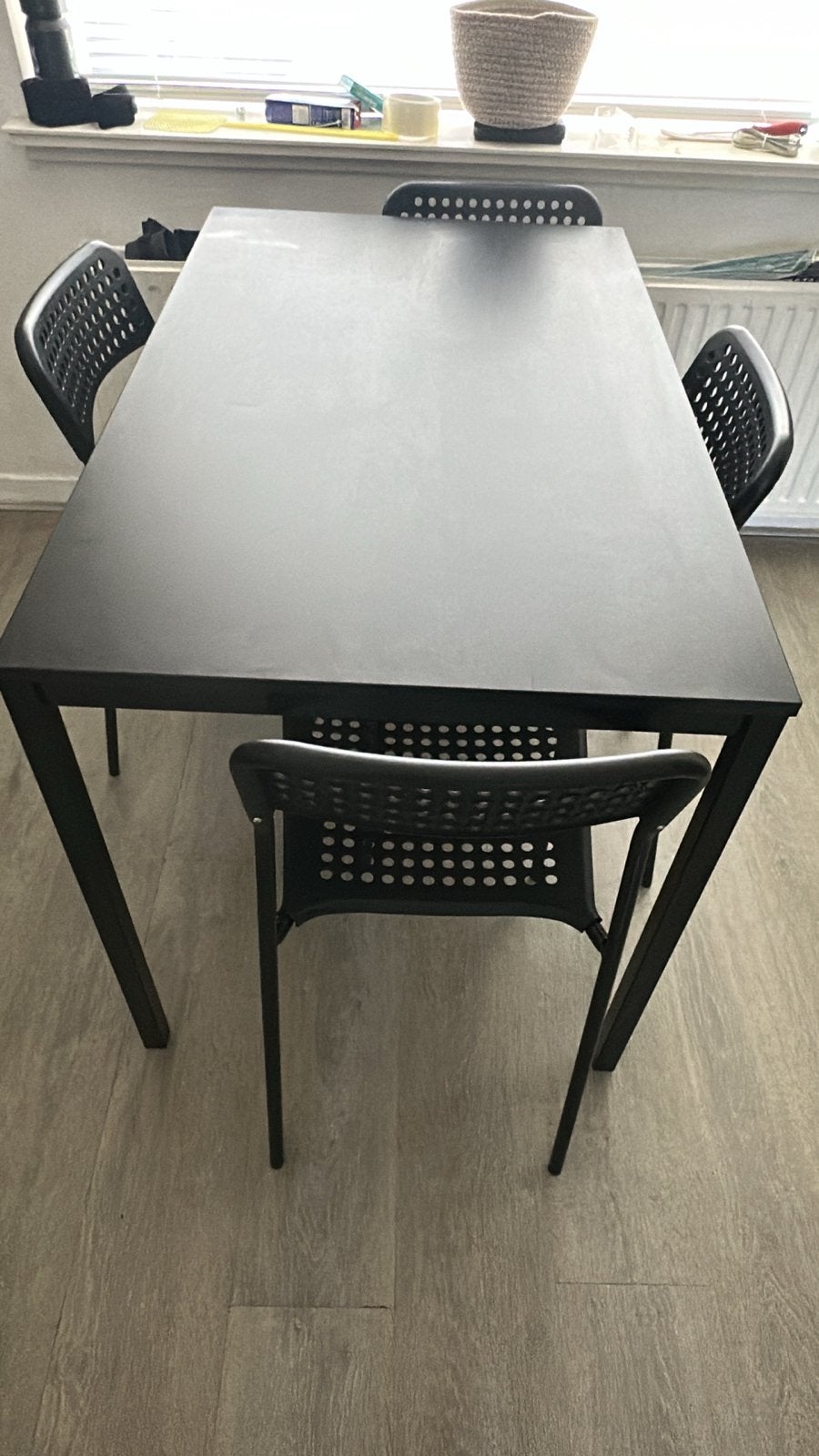 Ikea SANDSBERG keukentafel met 4 stoelen, Huis en Inrichting, Tafels | Eettafels, Ophalen, Gebruikt, 100 tot 150 cm, 50 tot 100 cm