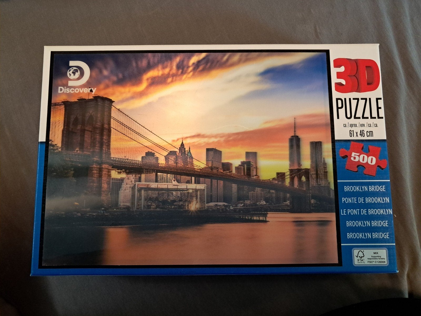 Discovery 3D Puzzel Brooklyn Bridge 500 stukjes, Ophalen of Verzenden, 500 t/m 1500 stukjes, Zo goed als nieuw, Rubik's of 3D-puzzel