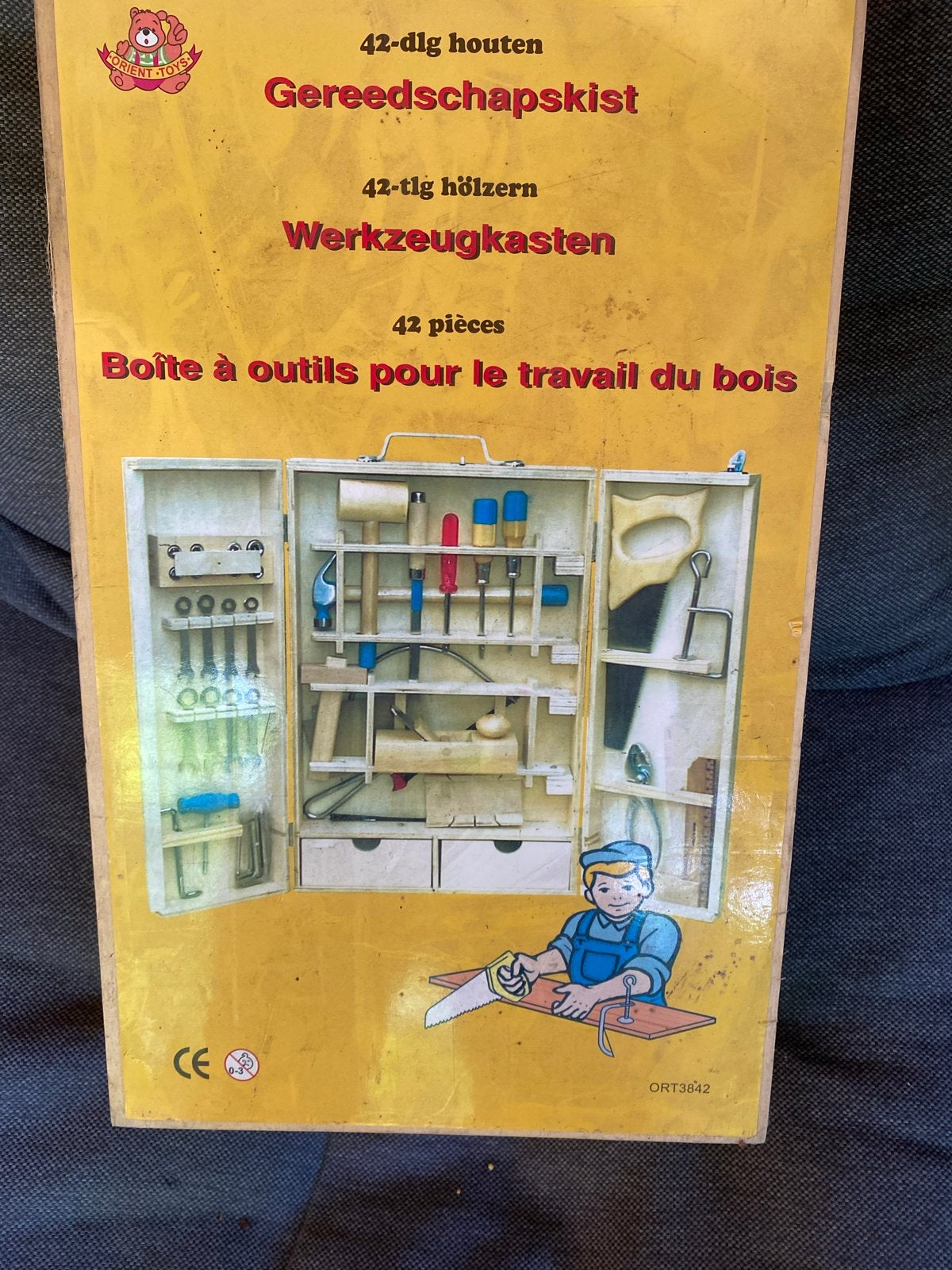 42-delige houten gereedschapskist voor kinderen, Kinderen en Baby's, Speelgoed | Houten speelgoed, Ophalen of Verzenden, Gebruikt