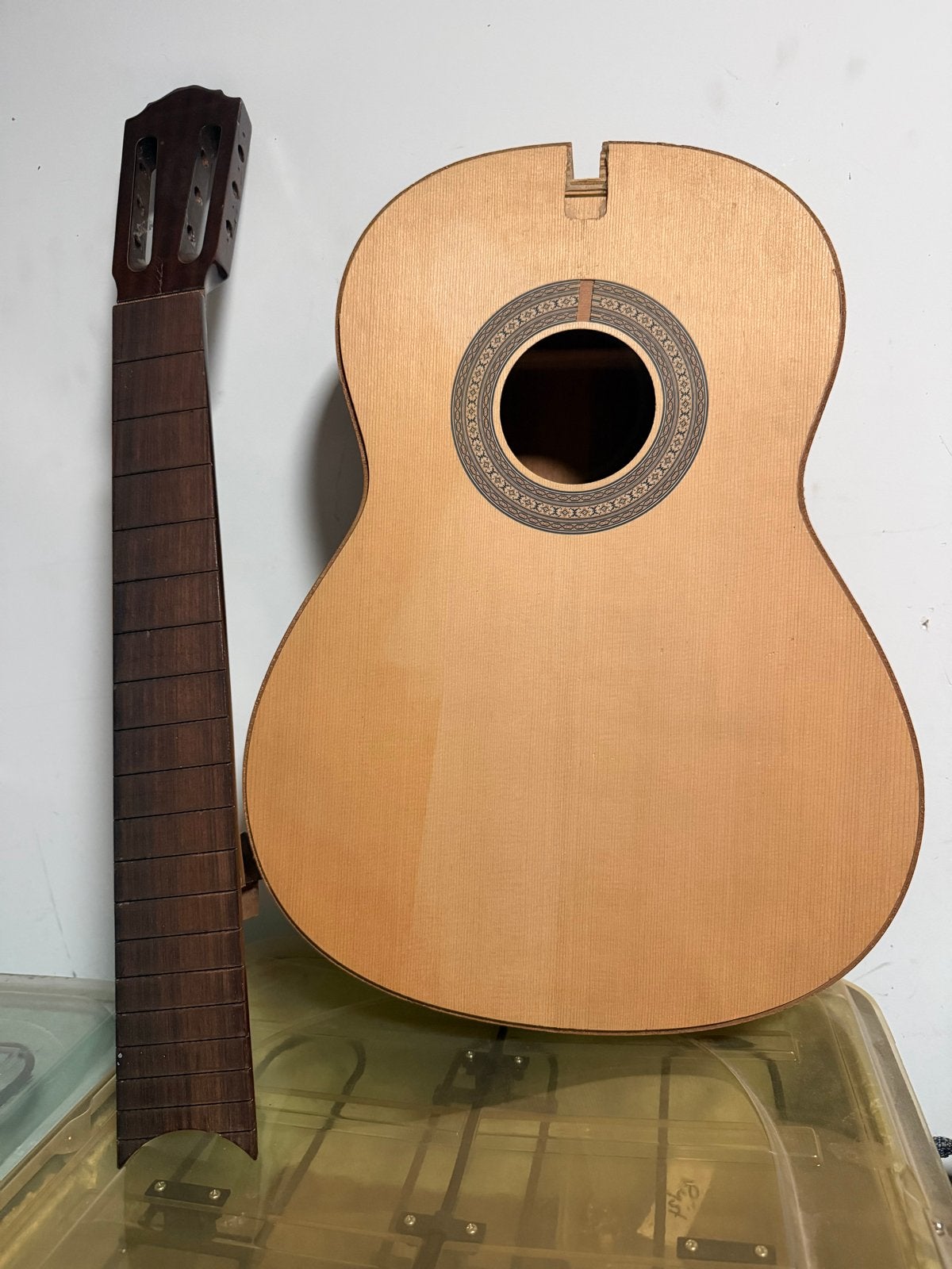 Gitaarbouwer project: Klassieke gitaar met hals (was 200 eur, Ophalen of Verzenden, Gebruikt, Klassieke of Spaanse gitaar
