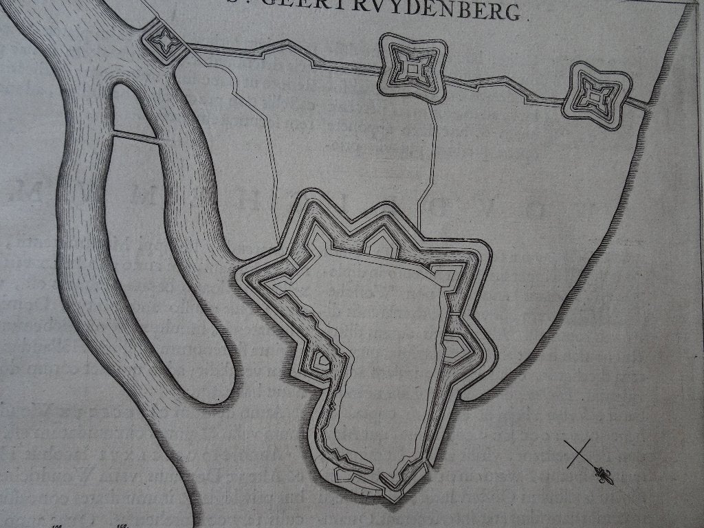 Gravure vesting plattegrond Geertruidenberg Brabant 1649, Cartografie, Gravure, Origineel, 1600 - 1699