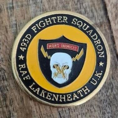 493D Fighter Squadron RAF Lakenheath Challenge Coin, Verzamelen, Ophalen of Verzenden, Zo goed als nieuw