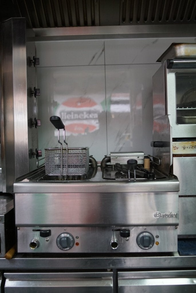 Bartscher dubbele friteuse – 2 bakken met aftapkraan, 4 liter of meer, Ophalen, Gebruikt, Uitneembare binnenpan