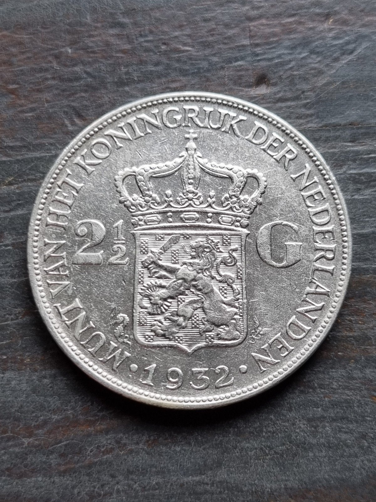 rijksdaalder 1932 grof haar Wilhelmina, Postzegels en Munten, Ophalen of Verzenden, Koningin Wilhelmina, 2½ gulden, Zilver