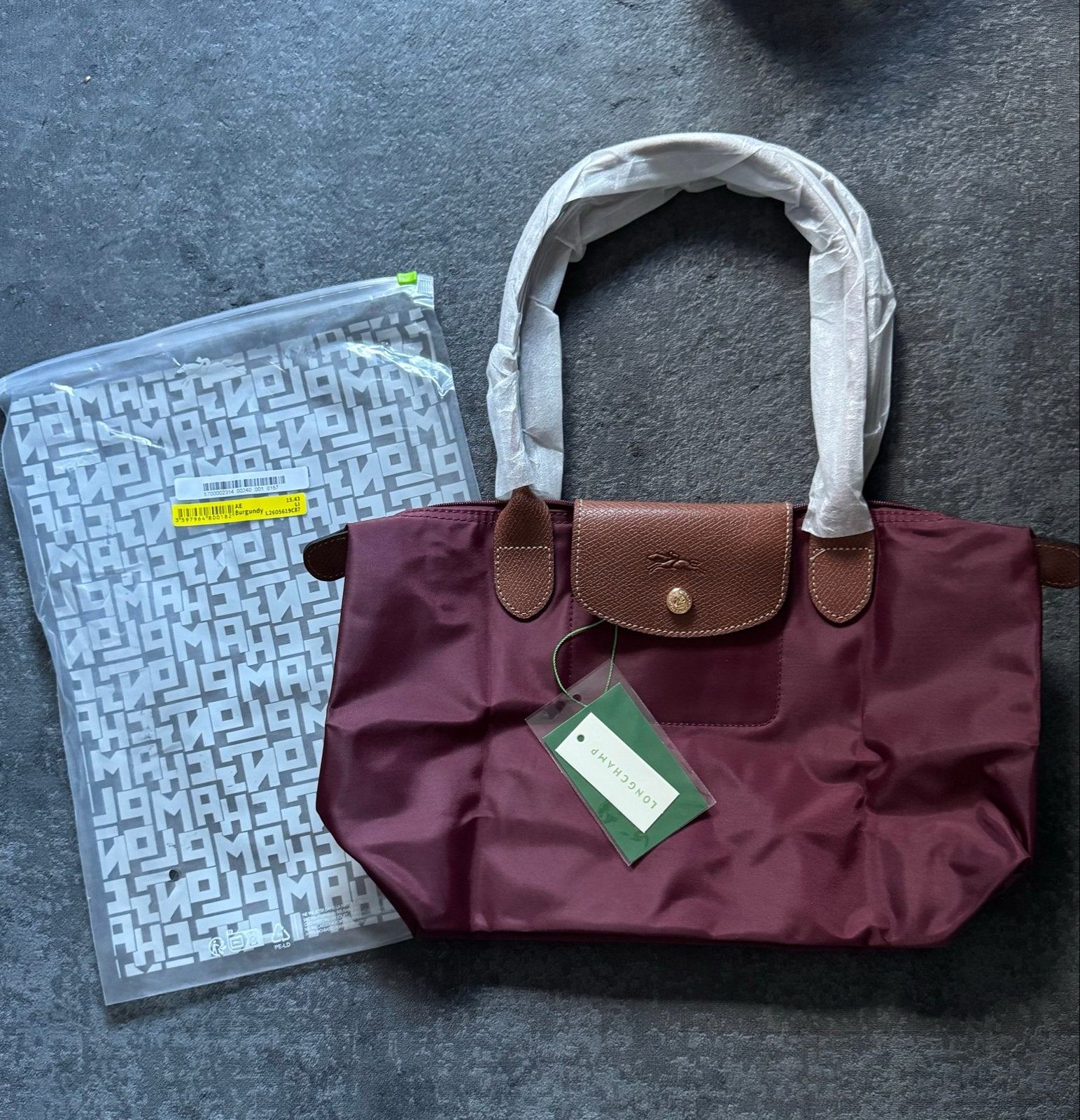 Longchamp Le Pliage - Size M - Burgundy Red - New, Ophalen of Verzenden, Nieuw, Roze, Shopper