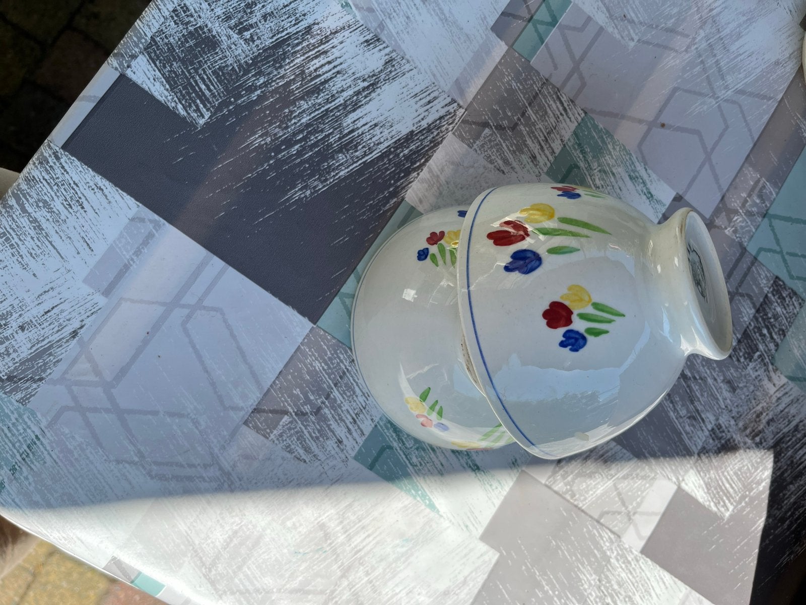 Twee Boch kommen met bloemmotief, Antiek en Kunst, Ophalen