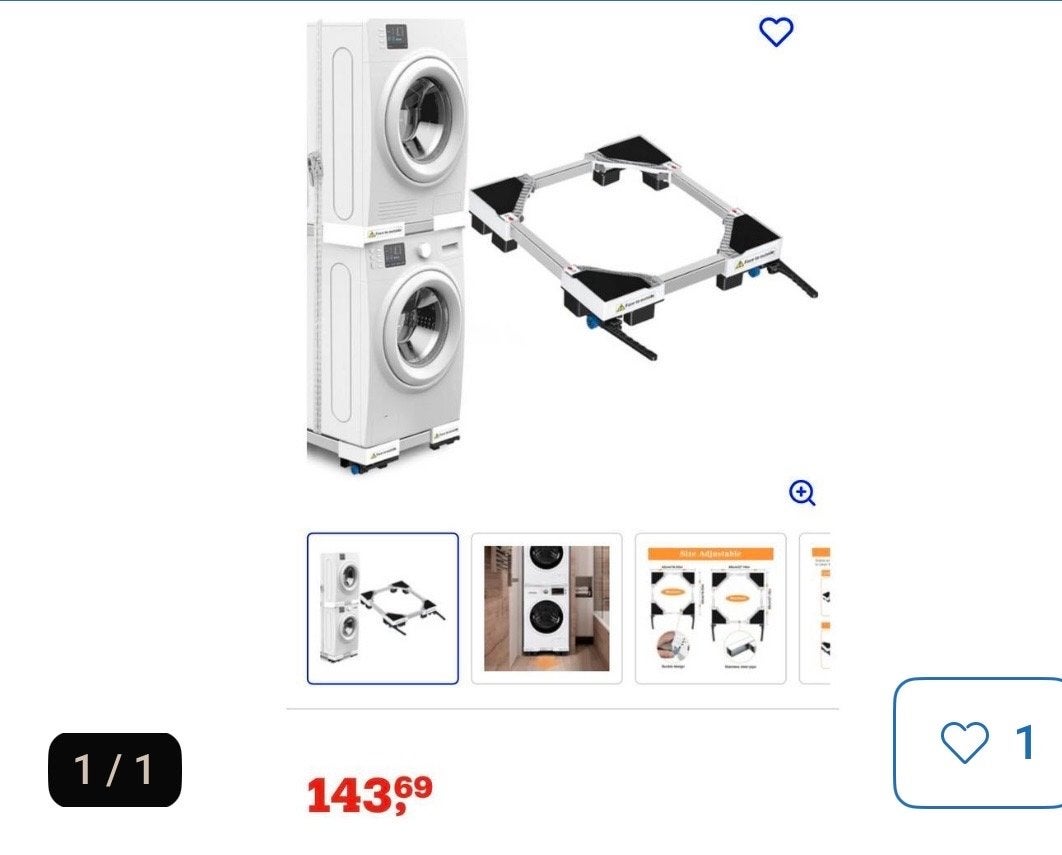 Verrijdbaar Onderstel voor Wasmachine/Droger, Ophalen, Nieuw