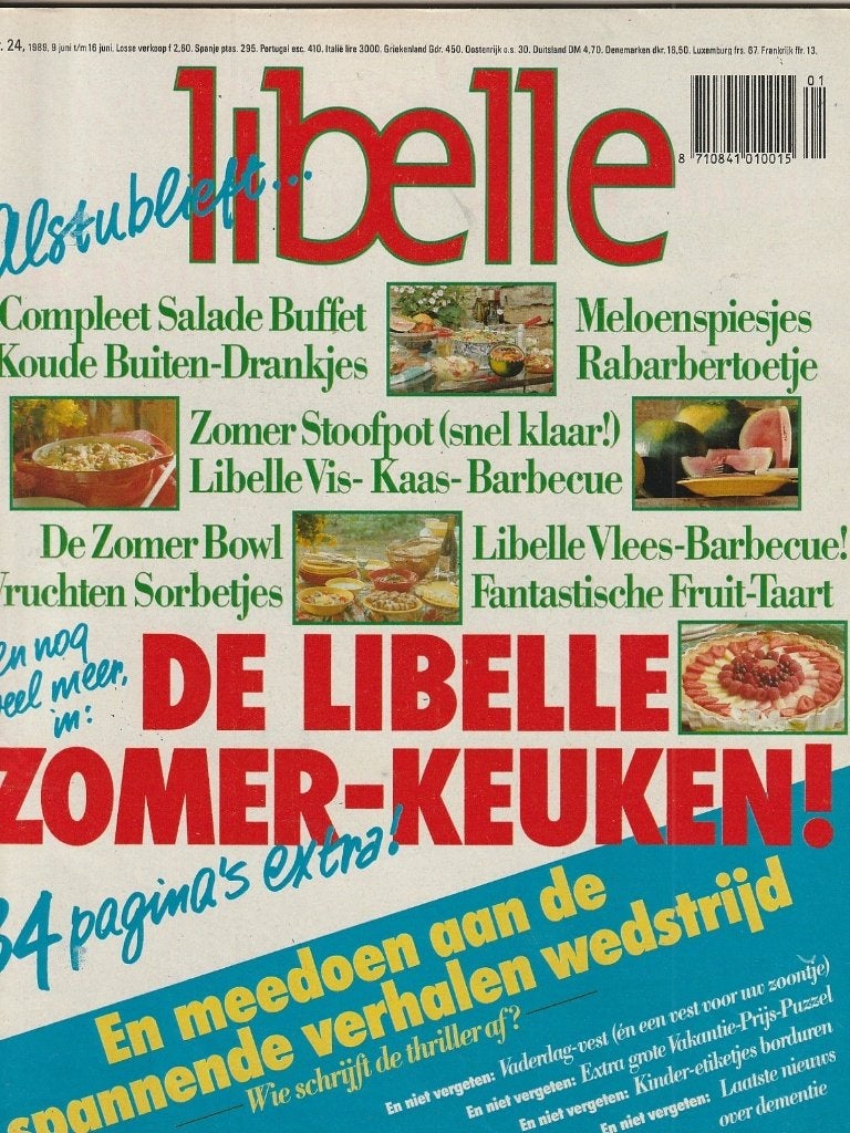 Vintage tijdschrift Libelle 1989 n.24 receptenboekje & mode, Verzenden, 1980 tot heden, Nederland, Tijdschrift