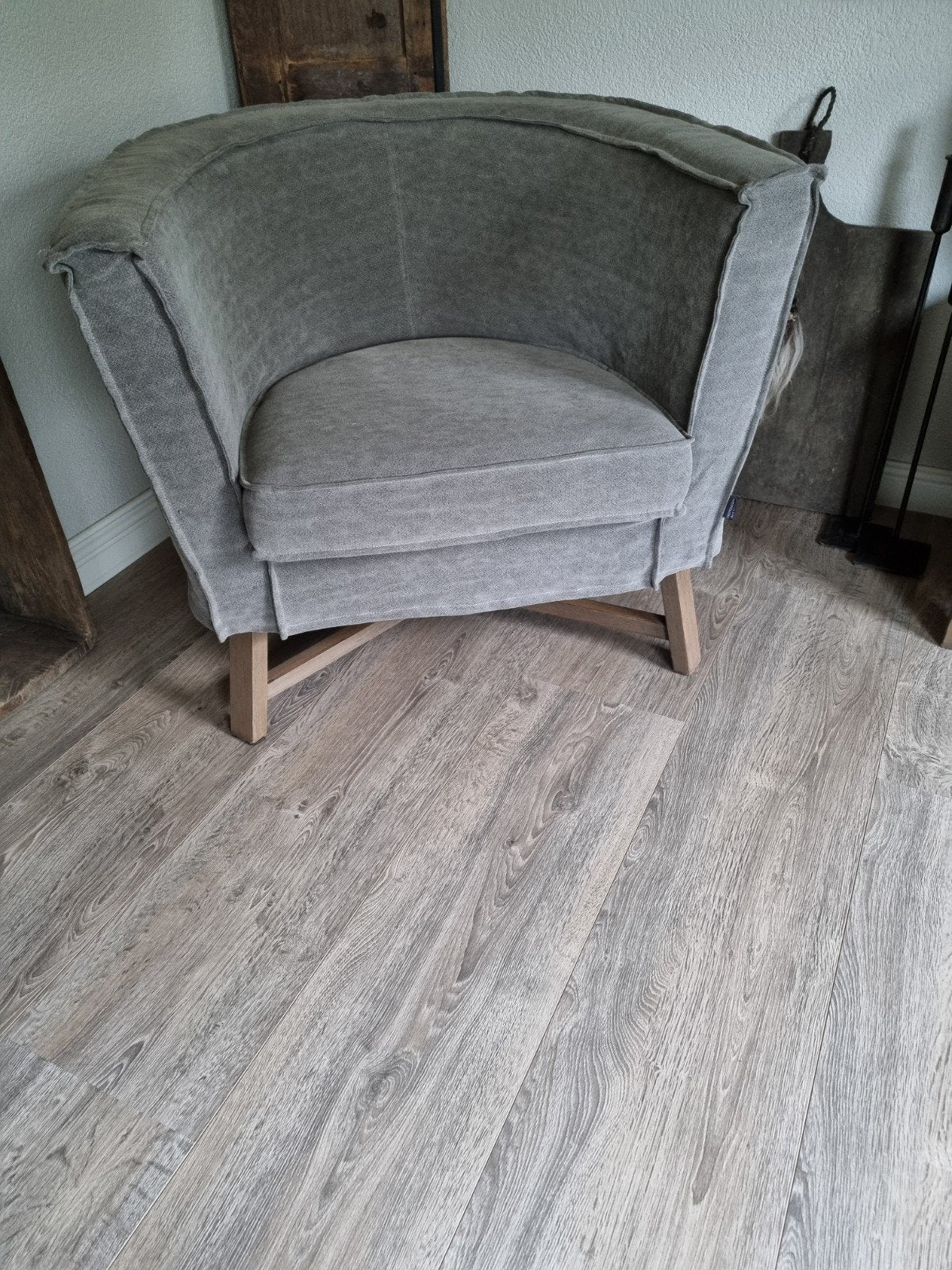 HOES Aura peeperkorn fauteuil Dirk grijs, Ophalen of Verzenden, Zo goed als nieuw, 75 tot 100 cm