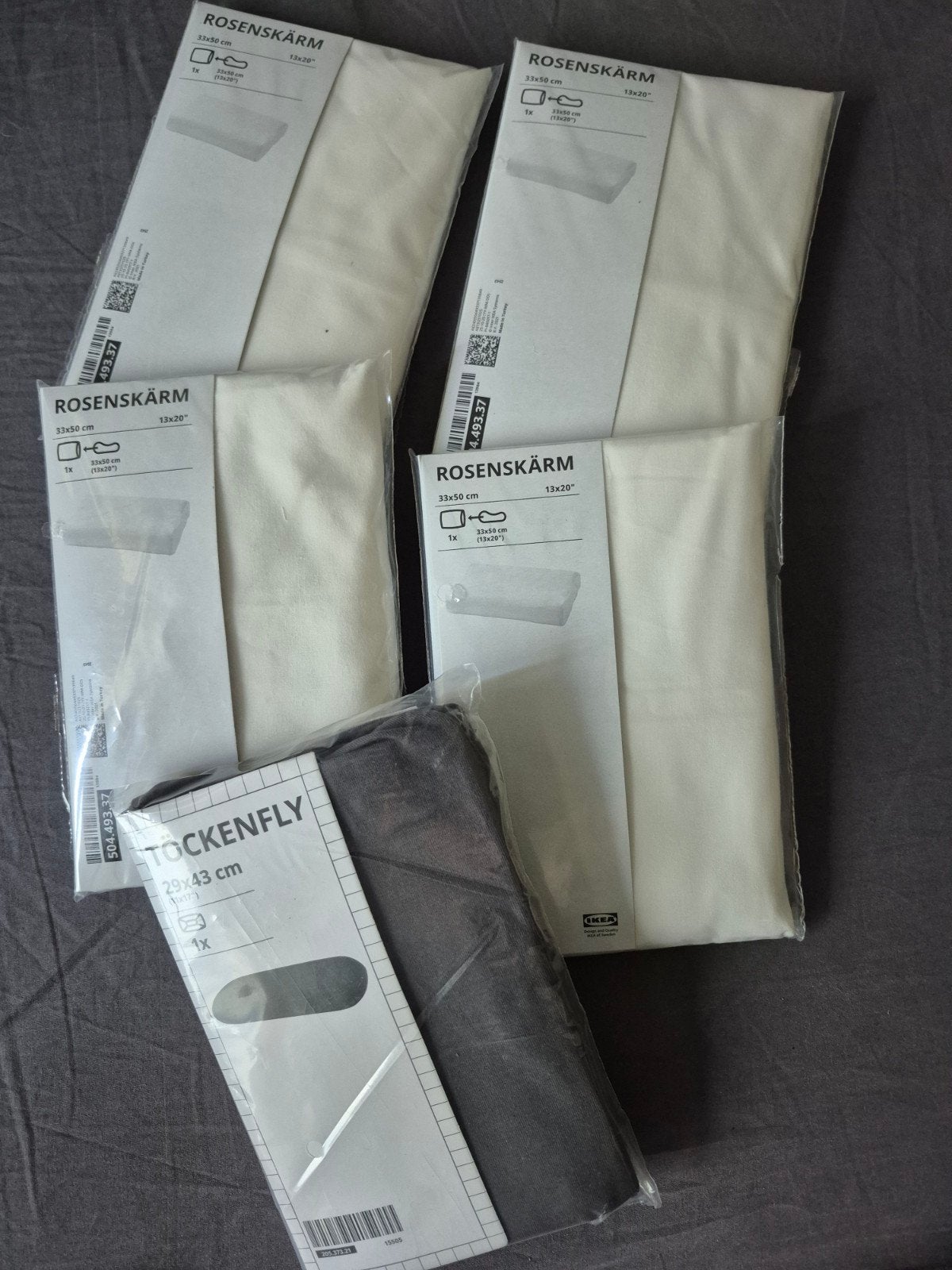 IKEA ROSENSKÄRM & TÖCKENFLY kussenslopen., Eenpersoons, Nieuw, Ophalen of Verzenden, Wit