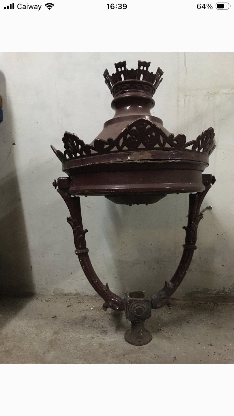 Antieke Franse straatlamp armatuur gietijzer, Tuin en Terras, Ophalen, Overige materialen, Gebruikt, Minder dan 50 watt