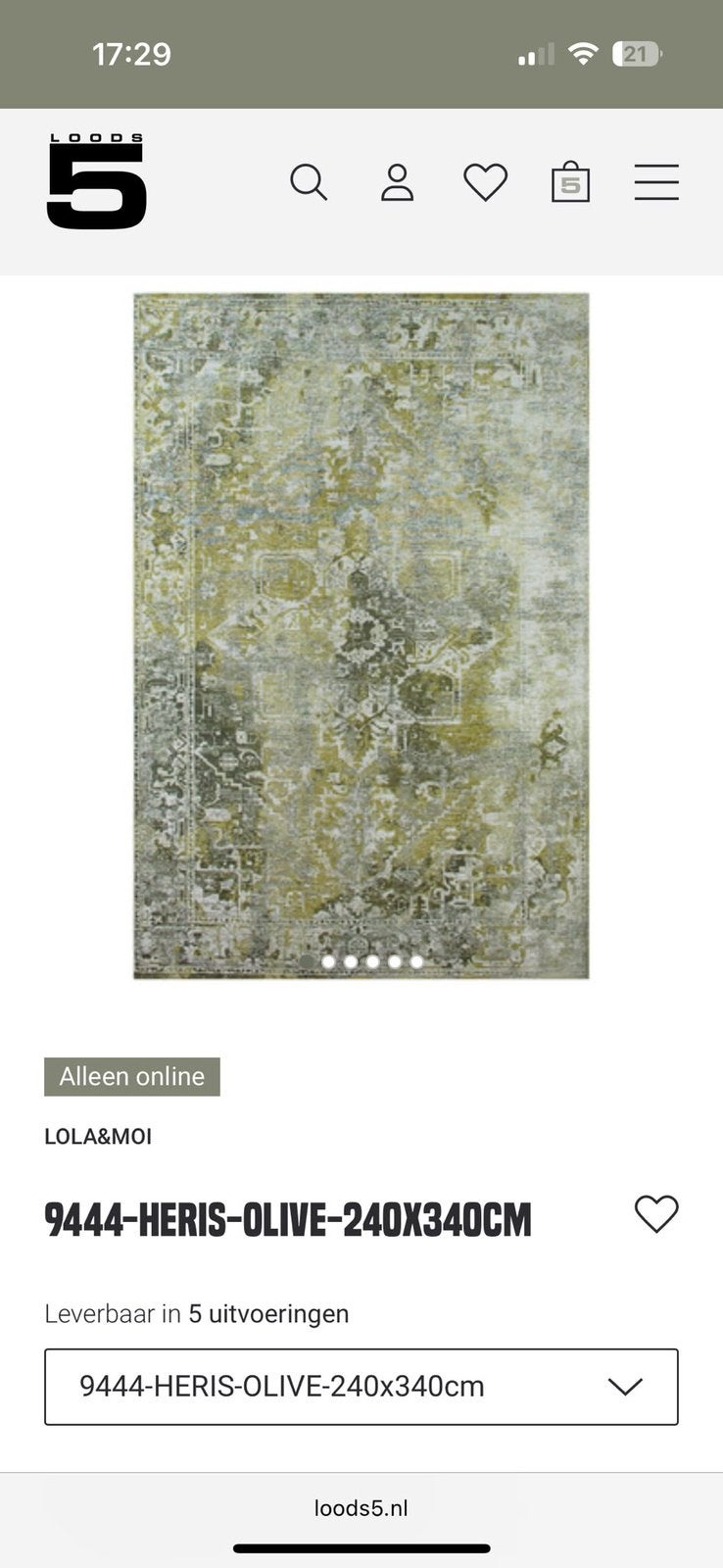 Groot vloerkleed LOODS 5 – LOLA&MOI – 240 x 340 cm, Ophalen, Eclectisch, 200 cm of meer, Rechthoekig