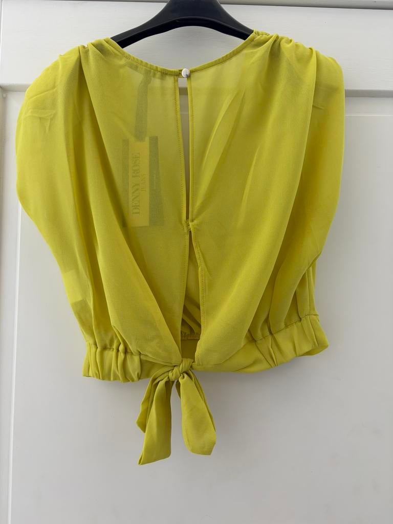 DENNY ROSE top met schoudervulling lime mt 40 en 42, Kleding | Dames, Italie, -, Verzenden, Nieuw