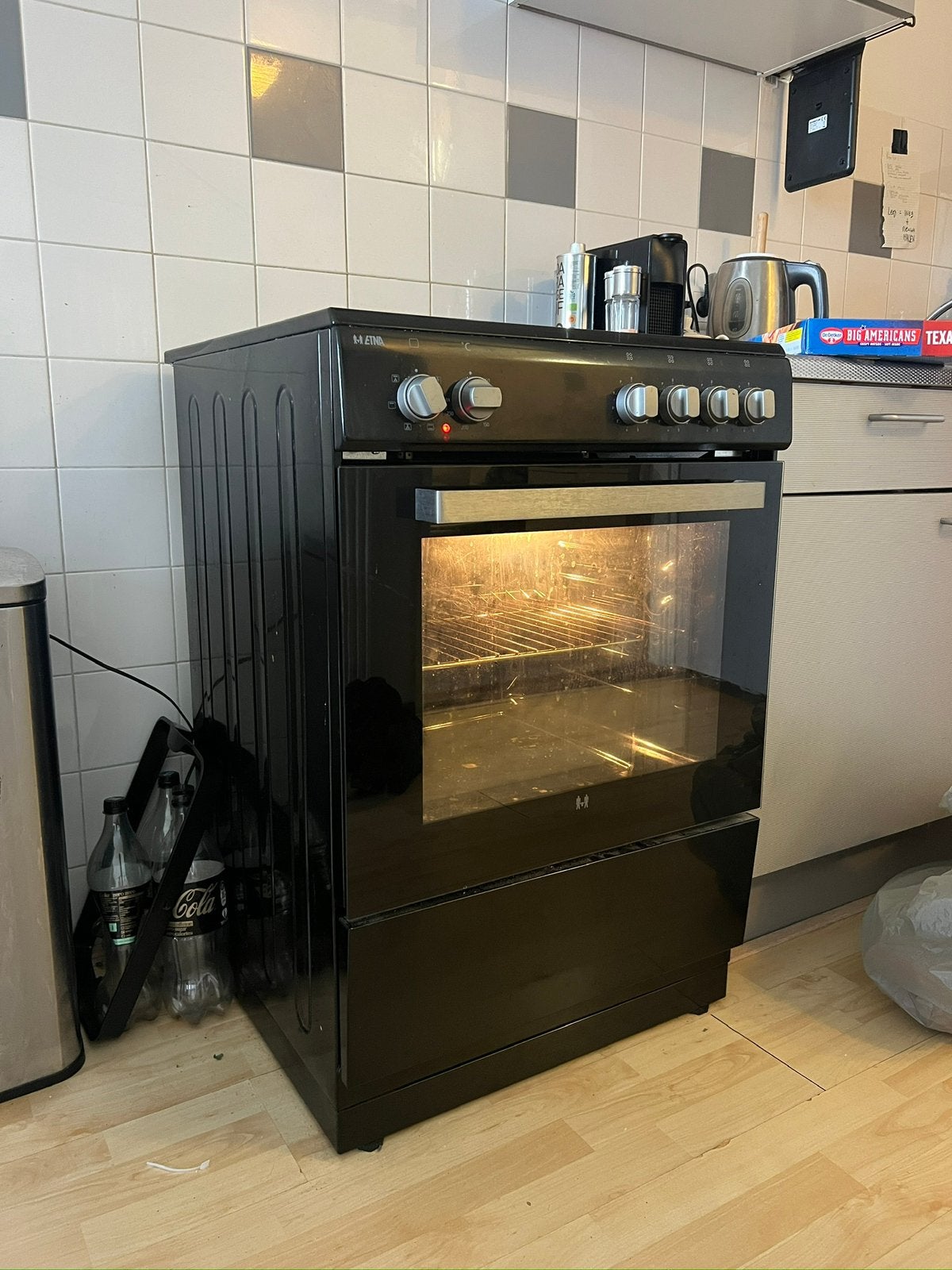 ETNA FIV560ZWA inductiekookplaat + oven, Ophalen, Vrijstaand, Inductie, 4 kookzones