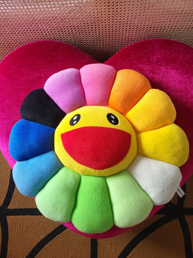 Takashi Murakami kussen 60cm, Ophalen, Zo goed als nieuw, Vierkant