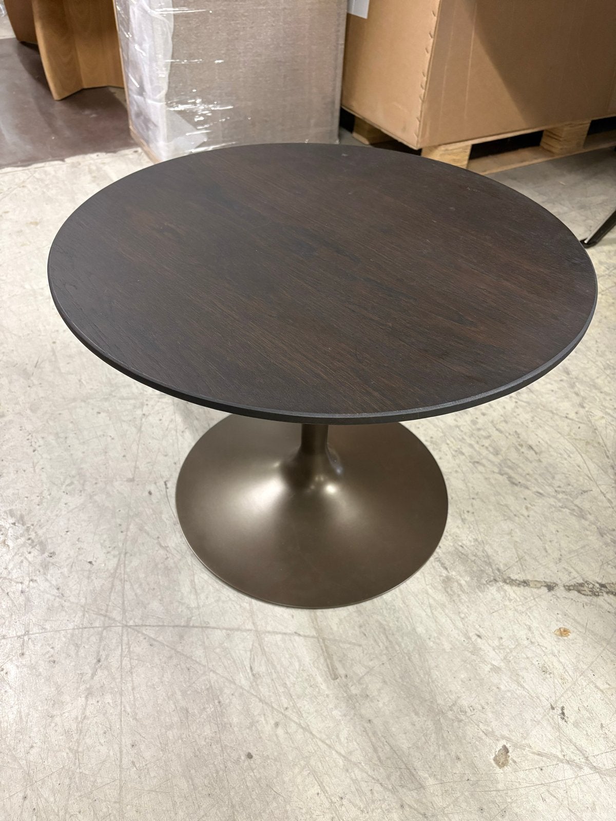 Ronde salontafel 60cm - smoke mat lak - Anodic Brown trompet, Ophalen, Overige materialen, 50 tot 100 cm, Dyyk