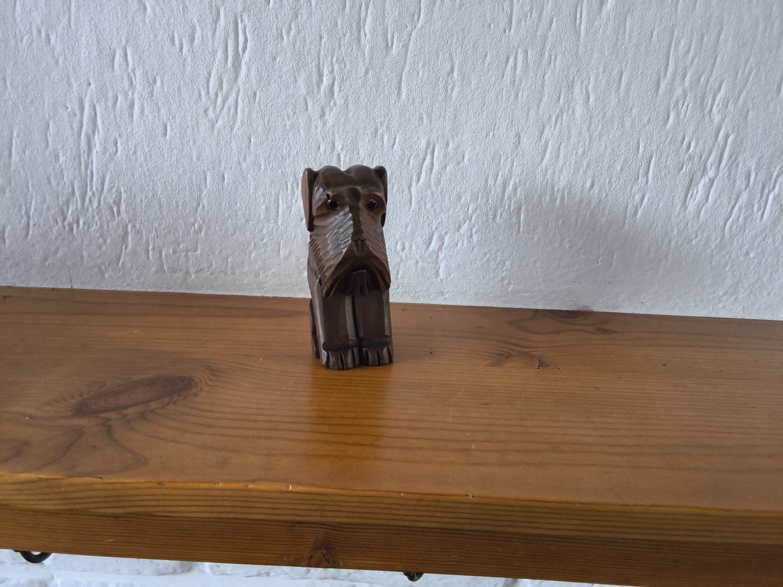 Handgesneden houten hond sculptuur, Antiek en Kunst, Ophalen of Verzenden