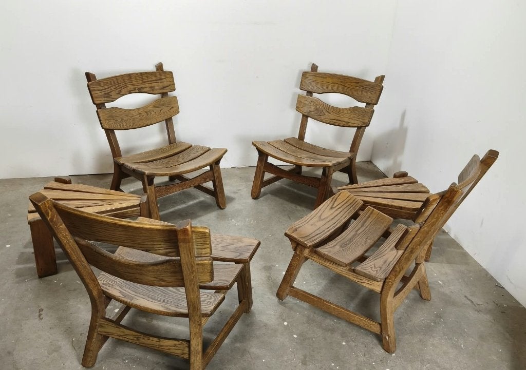 Design eiken stoelen van  Dittmann en Co, Bruin, Onbekend, Ophalen of Verzenden, Onbekend