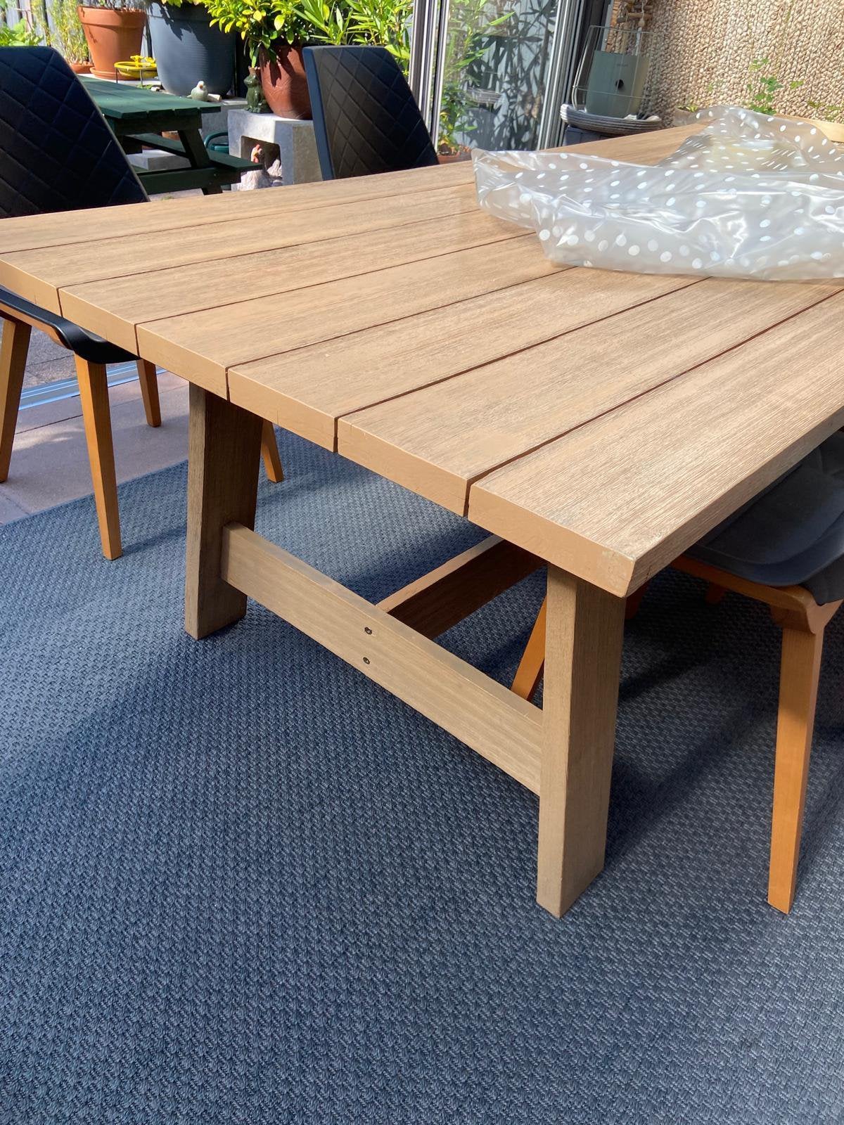 Tuintafel 2.20x1.00x75, Ophalen, Zo goed als nieuw, Rechthoekig, Hout