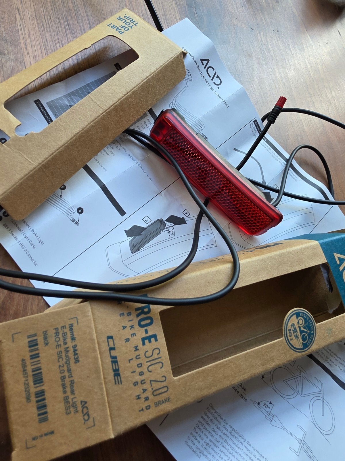 ACID PRO-E SIC 2.0 E-Bike Spatbord Achterlicht BES3, Fietsen en Brommers, Fietsaccessoires | Fietsverlichting, Ophalen of Verzenden